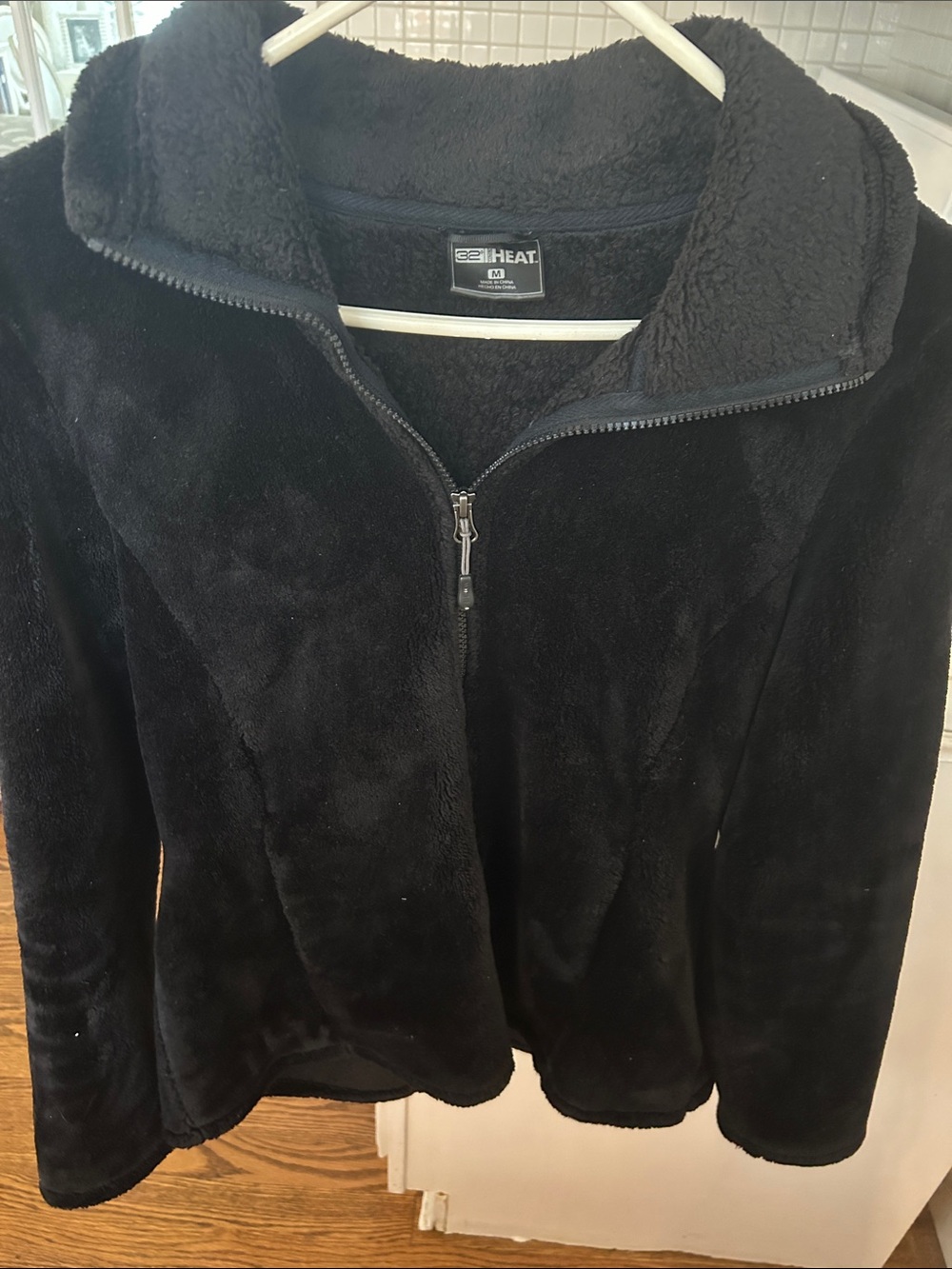 Black Fleecy Soft Zip-Up Jacket